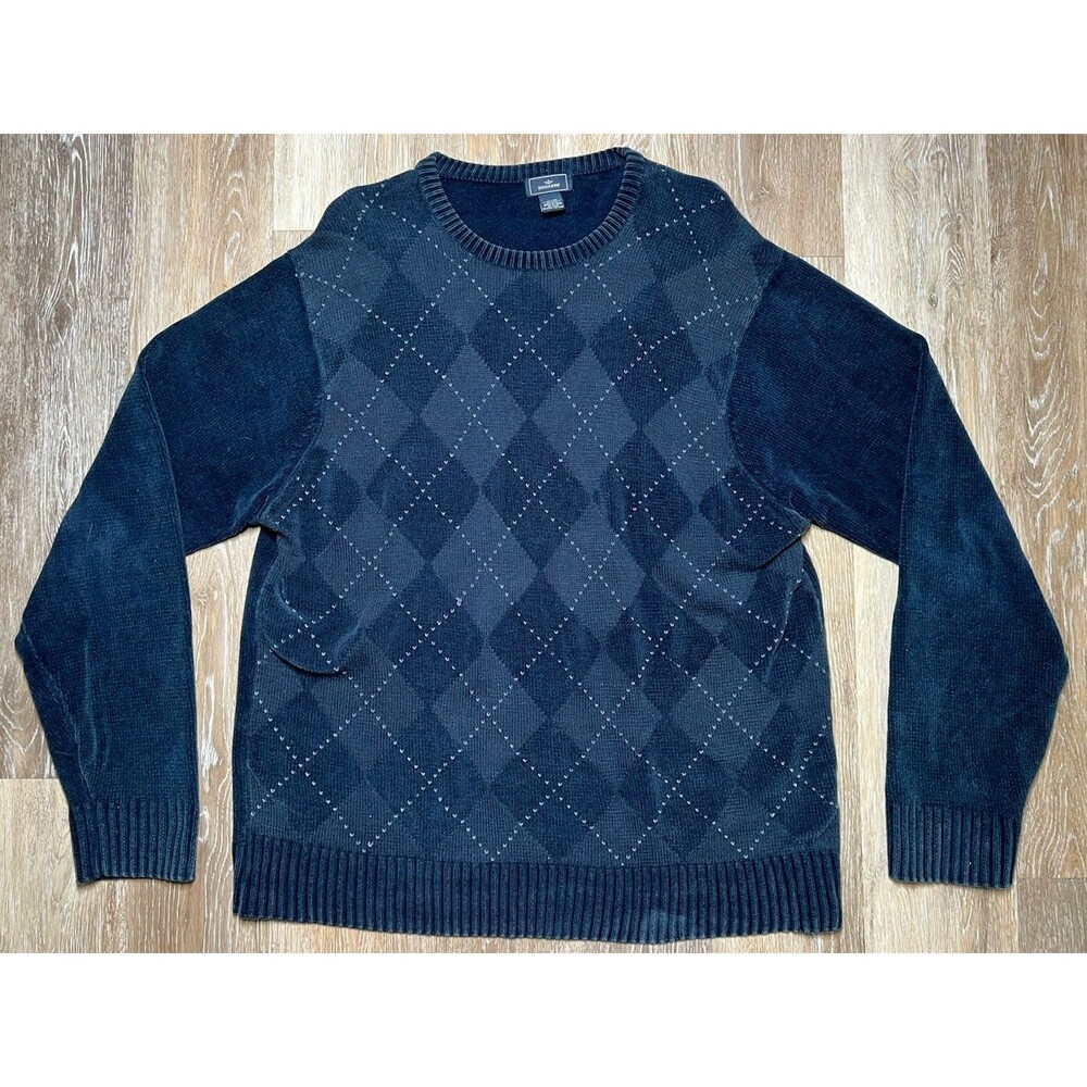 Dockers Men’s Sweater Xl Blue Argyle
